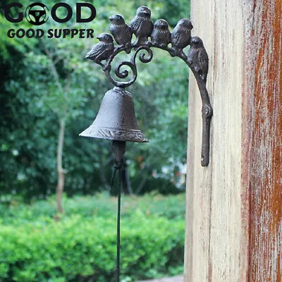 Vintage Door Bell Chime Garden Door Hanging Vintage Bird Bell Cast Iron • $24.70