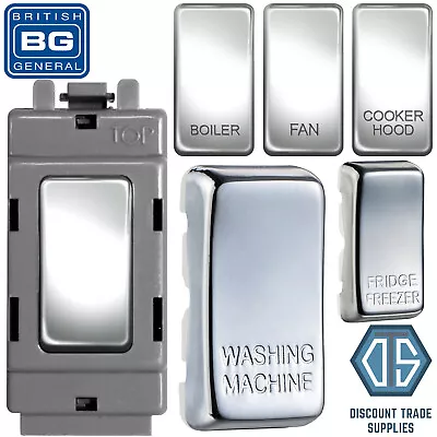 £1.99 • Buy BG Polished Chrome 20 Amp Double Pole Custom Labelled Grid Appliance Switch 
