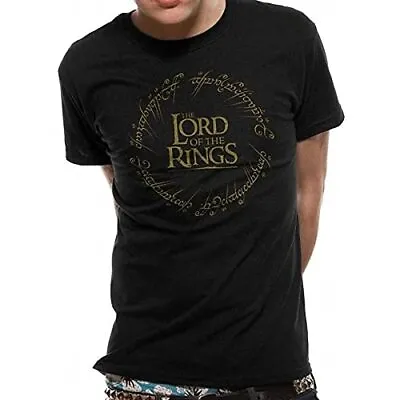 LORD OF THE RINGS | LOGO GOLD METALLIC T-SHIRT - FANCY DRESS Unisex Costumes NEW • £17.49