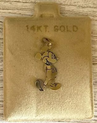 Mickey Mouse 14 Kt Gold Charm NEW Pendant Disney Yellow Necklace • $67.49