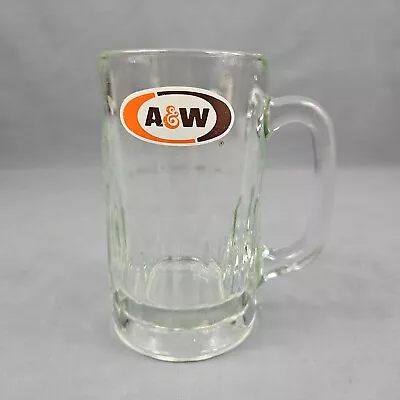 Vintage AW A&W Root Beer Soda Mug 6'' Tall Dimple Sides Heavy Glass Pre Owned • $22.88