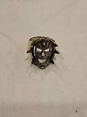 Biker Ring Silver Skull & Spikes Size 11 Vintage Gordon & Smith (G&S) 1989 Mens • $19.99