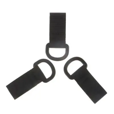 3PCS Molle Nylon Webbing Strap Buckle Clip D-ring Belt Hook Hunting Fishing • £6.14