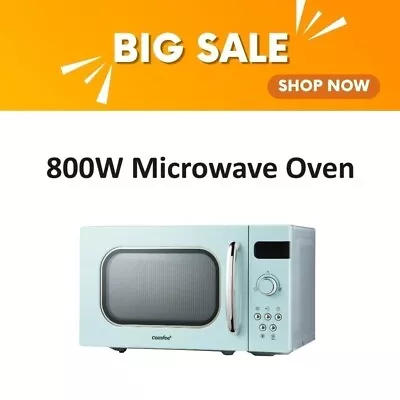 Retro Design 800W Microwave Oven Countertop Child-lock 8 Menus 20L Pastel Green • $134.34