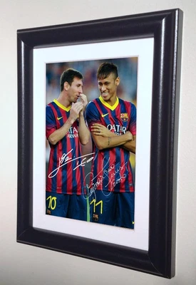 £18 • Buy Signed Lionel Messi Neymar JN Barcelona Photo Picture Frame Autograph Sml 1