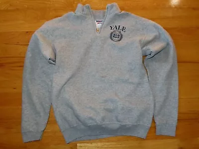 Vintage Jerzees Label YALE UNIVERSITY BULLDOGS 1/4 Zippered Youth XL Sweatshirt • $40