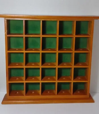 VTG Wooden Curio Cabinetè Knick-Knack Shadow Box 14”x14.5” 25 Compartments • $35