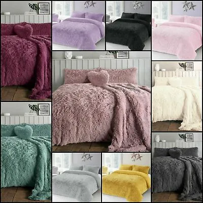 £33.99 • Buy Luxury Cuddles Alaska Teddy Bear Fleece Duvet Cover Warm Long Fur Bedding Set