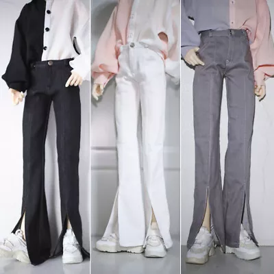 Retro Denim Slit Stretch Flared Pants 1/4 1/3 MSD DD Uncle ID75 BJD Doll Clothes • $23.39