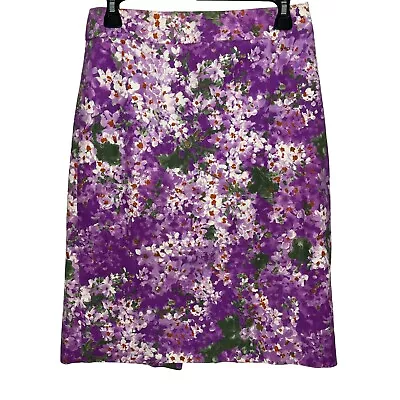 J. Crew Pencil Skirt Sz 4 Small Womens Floral Purple • $24.97