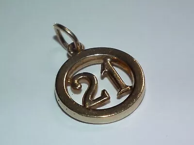 Superb Vintage 1971 9ct Gold 21st Birthday Fob / Pendant / Charm Lovely Example • £49