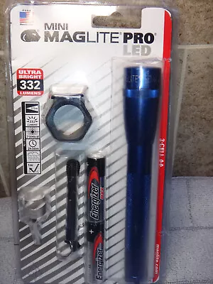 MAGLITE SP2P11H LED 2-Cell AA Mini Pro Flashlight BONUS KIT  Blue • $34.99