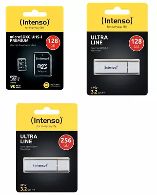 Intenso USB Super Speed Flash Drive (256GB 128GB) And Micro SDXC (128GB) • £9.99