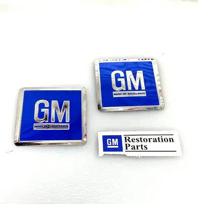 Pontiac 69-72 Gm Embossed Metal Door Jamb Adhesive Decal Badge Foil Sticker Blue • $13.95