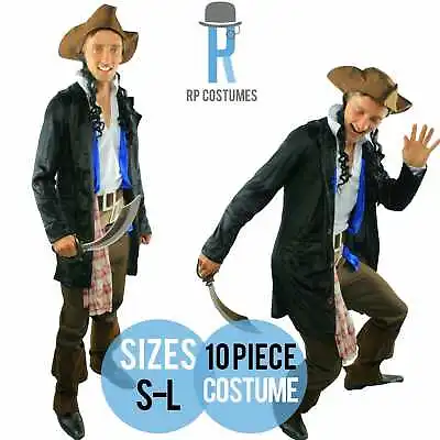 Adult/Mens Mens Pirates Of The Caribbean Captain Jack Sparrow Costume Fancy • $32