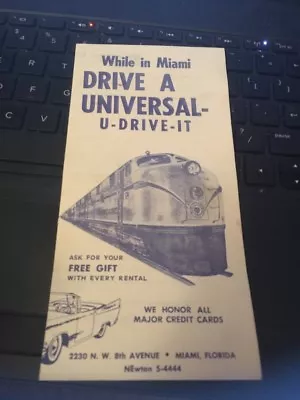 1950s Car Rental Brochure: Universal-U-Drive-it Of Miami Florida Pamphlet • $2.99