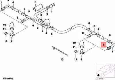 Genuine BMW M3 X3 X5 E39 E46 E53 E83 316Ci 316i 1.6 1.9 Clip Hose 61670004457 • $7.21