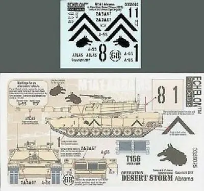Echelon Decals-356025 X 1/35 M1A1 Abrams 3-67 Armor Tiger Brigade • $8.32