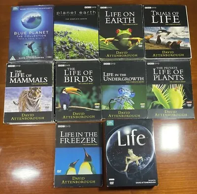 David Attenborough Collection 10 Box Sets 37 DVDs Inc. Life Blue Planet Earth • £29.99