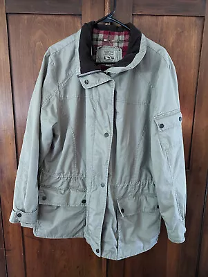 $12 • Buy Pacific Trail Womens Full Zip Khaki Flannel Lined Parka Jacket Coat - Size XL