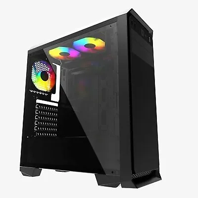 £33.95 • Buy Pc Gaming Case Atx Black - Ionz Kz07 Mid Tower Usb 3 + Halo Fan Option Available
