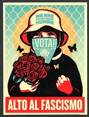 We Are Human Alto Al Fascismo Shepard Fairey Obey Giant Sticker Slap 4.5x6.5 In • $97.69