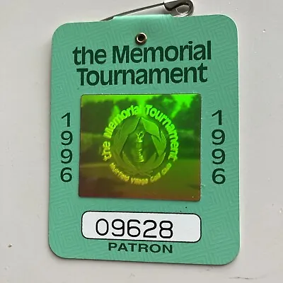 1996 Memorial Tournament Muirfield Village Golf Club Badge Tom Watson Wins • $9
