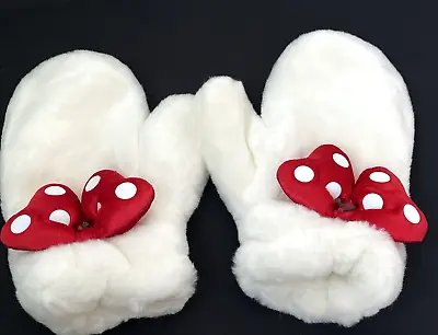 Tokyo Disney Resort Gloves Mittens Minnie Mouse White Red Polka Dot Ribbon Japan • $26.38