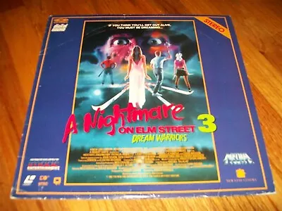 A NIGHTMARE ON ELM STREET 3: DREAM WARRIORS Laserdisc VERY GOOD PART THREE III • $99.99