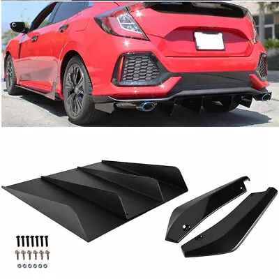 For Ford Mustang GT Rear Bumper Lip Diffuser Spoiler Splitter 4 Fin + Rear Spats • $46.95