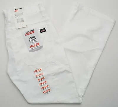 Genuine Dickies #11296 NEW Men's White Relaxed Fit Tool Pockets Painter Pants • $17.99