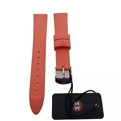 Genuine Michele 16mm Coral Pink Silicone Watch Band Strap New • $24.77