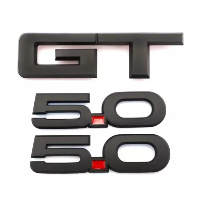 2015-2022 Mustang GT 5.0 Gloss Black / Red Emblem Badge Package 1set • $24.99