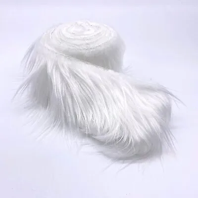 $19.99 • Buy White Faux Fur Fabric Sold By Ribbon Strips (60   Wide) Pre Cut Fabric