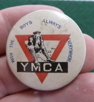 Ww1 Aif Australian Ymca  With The Boys Everywhere   Button Day Badge • $16.95