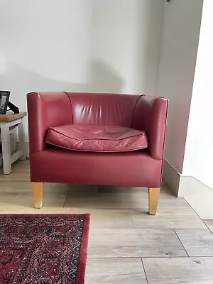 Red Leather Bucket Style Chair  • £20