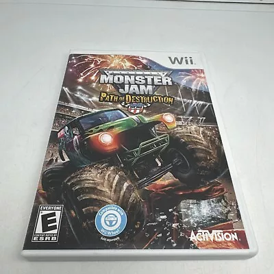 Monster Jam Path Of Destruction Nintendo Wii Complete Manual Game Case CIB Works • $7.99