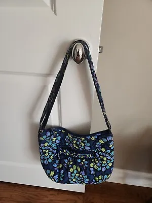 Vera Bradley Gently Used Indigo Pop Crossbody Hobo  Retired Pattern • $19.99