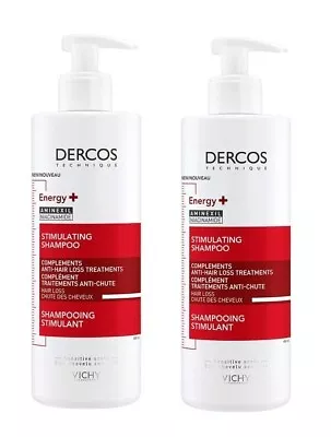 *SET OF 2* RED - Vichy DERCOS ENERGIZING Anti Hairloss SHAMPOO 400ml/13.5oz • $61.99