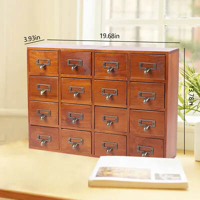 Desk Drawer Organizer Wooden Storage Box Rustic Small Parts Tool Box Cabinet NEW • $67