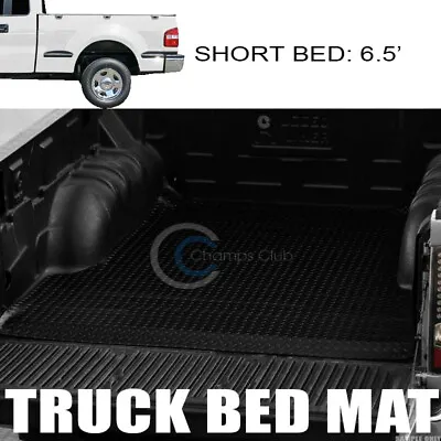 Fits 97-03 Ford F150 6.5 Ft Blk Rubber Diamond Truck Bed Trunk Mat Carpet Liner • $83.95