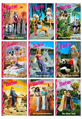 Set Of 9 - 2.5x3 Vintage Retro 1980's Barbie Book Covers #7 Cotton FABRIC Images • $14.80