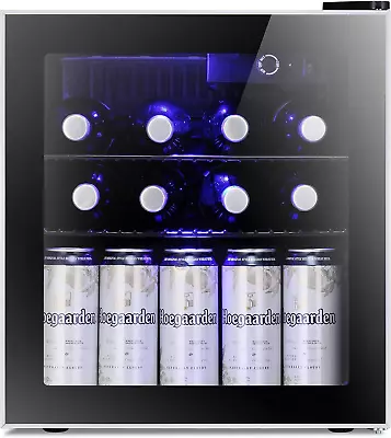 Mini Fridge Cooler - 60 Can Beverage Refrigerator Glass Door For Beer Soda Wine  • $255.99