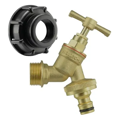 Ibc Tank Adapter S60x6 60mm Coarse Thread Brass Garden Tap Quick Hosepipe Outlet • £12.39