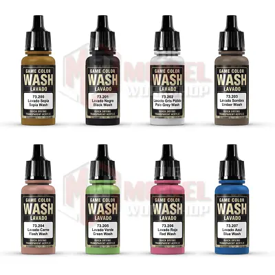 £4.24 • Buy Vallejo Game Colour Wash Model Washes Paints Fantasy Airbrush Colours Spray 17ml