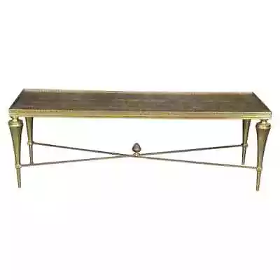 Superb Brass Directoire Style Coffee Table Attributed To Maison Jansen • $2249