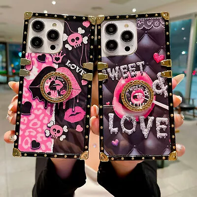 Ring Bling Square Love Lips Phone Case For IPhone Samsung LG Google Motorola • $5.44