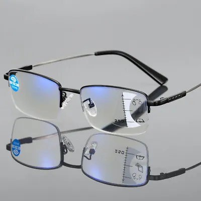 Memory Titanium Multifocal Varifocal Progressive Reading Glasses Readers+1.0~4.0 • £14.39