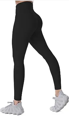 Women’s High Waisted Black Yoga Leggings L-XL Vuori Lululemon Alo Look • $36