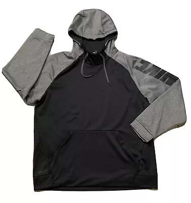 Nike Black Gray Cowl Neck Pullover Hoodie Men’s XL Logo Big Swoosh • $49.95